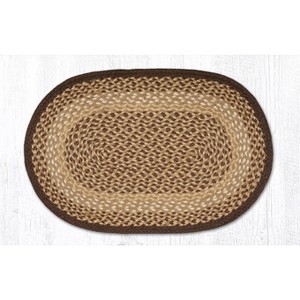 Earth Rugs Oval Braided Rug – Chocolate & Natural Tones, Handcrafted Jute Rugs - 1 of 1