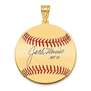Black Bow Jewelry 14K Gold Plated Jack Morris Signature MD Enamel Baseball Pendant - 1 of 4