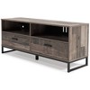59" Neilsville TV Stand for TVs up to 63" Medium Brown/Beige - Signature Design by Ashley: Rustic Console with Open Shelving - 4 of 4