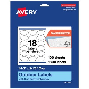Avery Outdoor Waterproof Labels, 1.5" x 2.5" Oval - 1 of 4