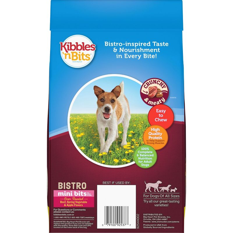Kibbles &#39;n Bits Bistro Mini Bits Beef, Spring Vegetable &#38; Apple Flavors Small Breed Adult Complete &#38; Balanced Dry Dog Food - 3.5lbs, 3 of 7