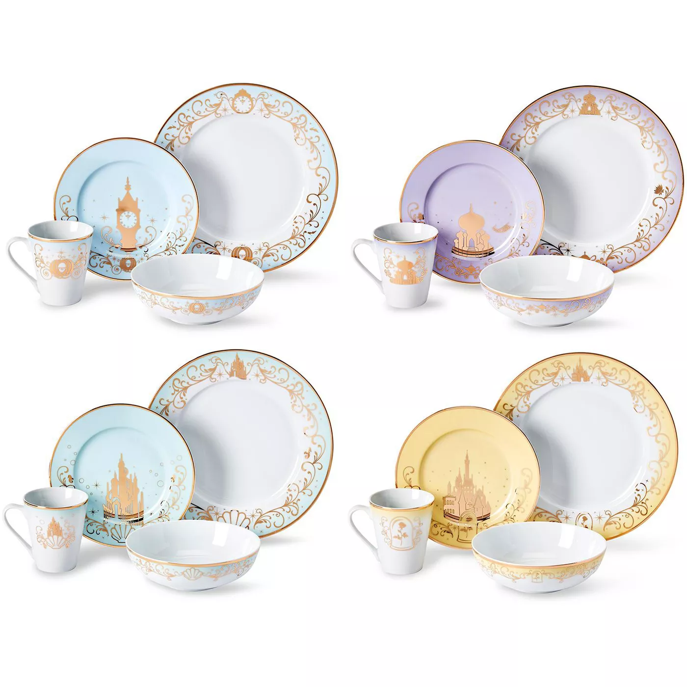 Robe Factory LLC Disney Themed 16 Piece Ceramic Dinnerware Set Collection 1 | Plates | Bowls | Mugs - image 1 of 6