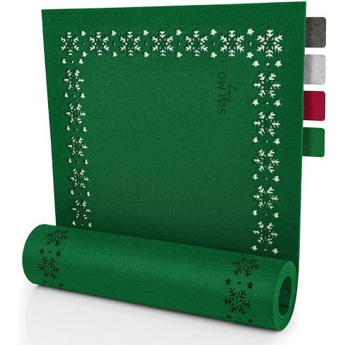 Sølmo Runner Da Tavola In Feltro – 100x30 Cm, Stile Scandinavo, Colore Pietra Scura, Lavabile, Con Etichetta In Pelle - 3