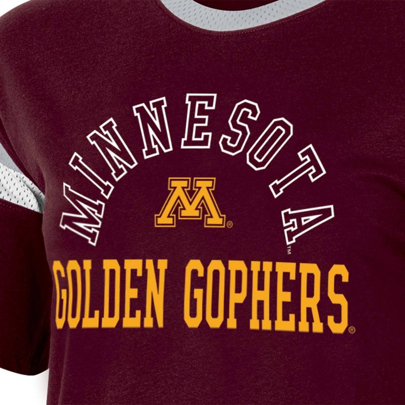 NCAA Minnesota Golden Gophers Women&#39;s Short Sleeve Stripe T-Shirt, 3 of 4