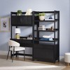 Saracina Home 2pc Transitional Fluted Hutch Desk with Wide Bookcase - 4 of 4