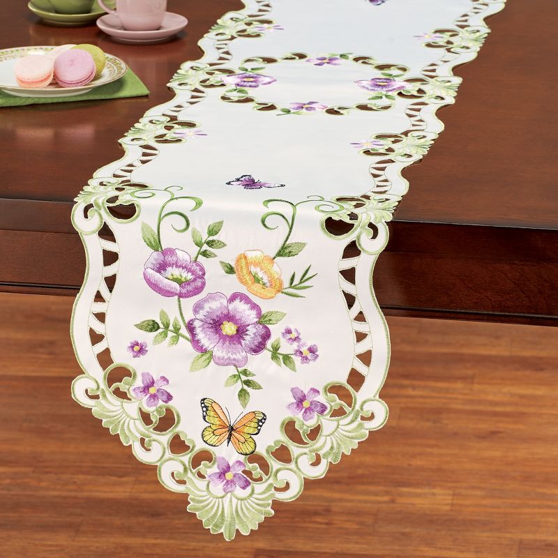 Collections Etc Butterfly Florets Table Topper, 2 of 3