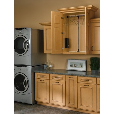 Adjustable Chrome Pull-Down Closet Rod with Telescoping Handle