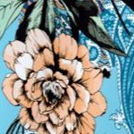 light aqua garden paisley