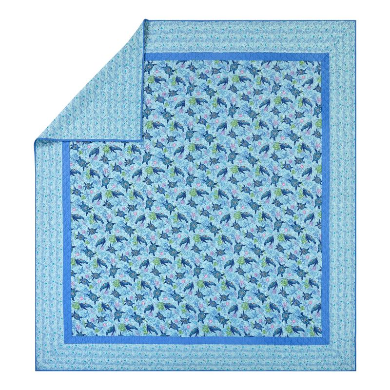 Vera Bradley Turtle Dream Quilt Bedding Set Blue, 6 of 8