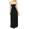 LA LEELA Women's House Daily Routine Evening Wear Solid Smocked Top Maxi Slit Dress Casual Strapless Tube Dresses for Women - 3 of 3
