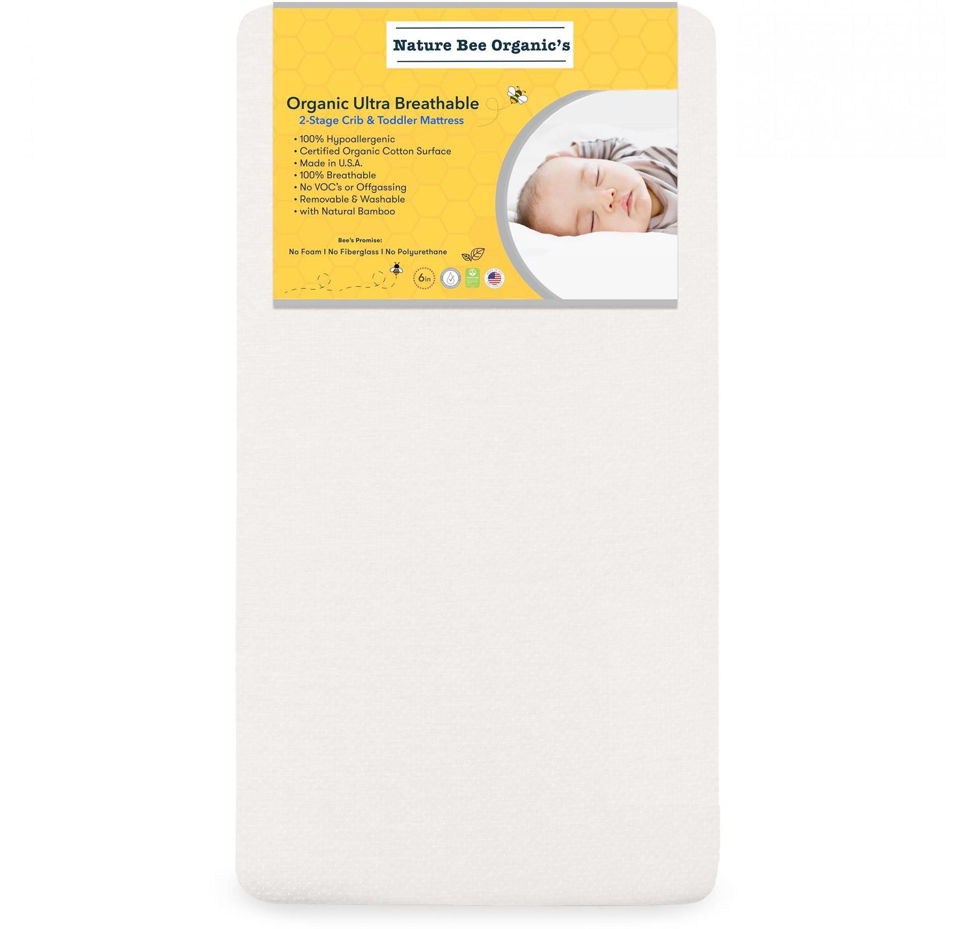 Nature Bee Organic's Ultra Breathable 2-Stage Crib & Toddler Mattress