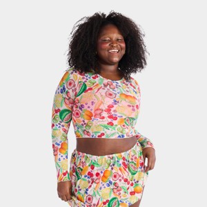 Parade Mesh Crop Top Long Sleeve Tee - 1 of 4