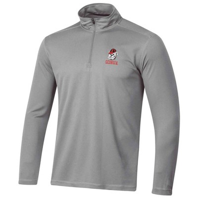 Ncaa Georgia Bulldogs Men's Gray 1/4 Zip Sweatshirt : Target