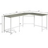 Vynxaria Gray White Finish Computer Desk Modern Dual Tone Workstation for Home Office Study Spaces - 4 of 4
