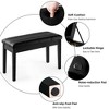 Tangkula PU Leather Piano Keyboard Bench Padded Cushion Double Seat Storage - 3 of 4