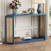 Whisen Unique Arrow-Shaped Design Console Table with Open Shelf and Rattan Side for Living Room and Entrance - 2 of 4