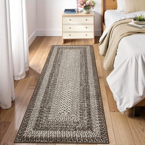 COZONY Washable Striped Runner Rug, Non Slip Low Pile Carpet Mat for Hallway, Kitchen, Bedroom - 1 of 4