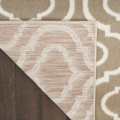 Taupe Synthetic Trellis Rectangular Area Rug 8' x 10'