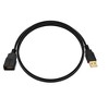 Monoprice USB Type-A to USB Type-A Female 2.0 Extension Cable - 3 Feet - Black (5 Pack) 28/24AWG, Gold Plated Connectors - 4 of 4