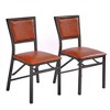 VECELO Foldable Dining Chairs Set of 2/4/6, No Assembly Heavy-Duty Metal Frame, Kitchen and Living Room Chairs, Black/Brown - 4 of 4