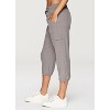 RBX Active Women's Cargo Style Capri Pants, Quick Drying Adjustable Leg Cropped Jogger Pant for Casual Wear, Hiking, Workouts - 4 of 4