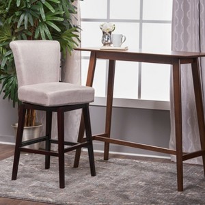 PAGED Bar Stools Set of 2, Modern Wooden Counter Height Bar Chair with Rattan Back and Cushion for Bar, Kitchen, Dining Room - 1 of 4