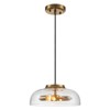 LLHZSY Gold Pendant Light Fixture11" Wide Modern Rounded Glass Shade for Dining Room Kitchen Island Entryway Bedroom - 2 of 4