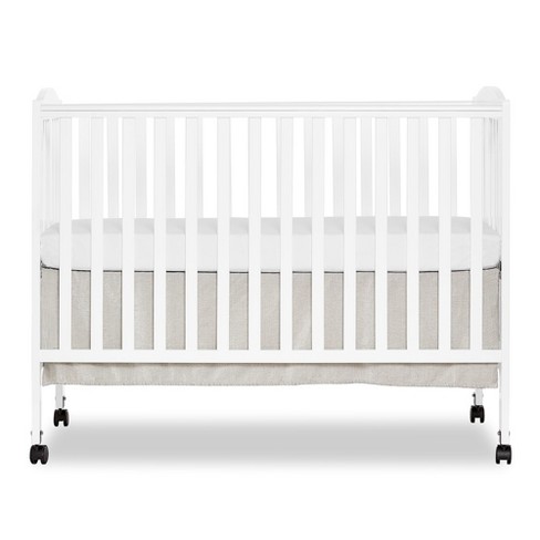 Dream On Me Full Size 2 in 1 Folding Stationary Side Crib In White