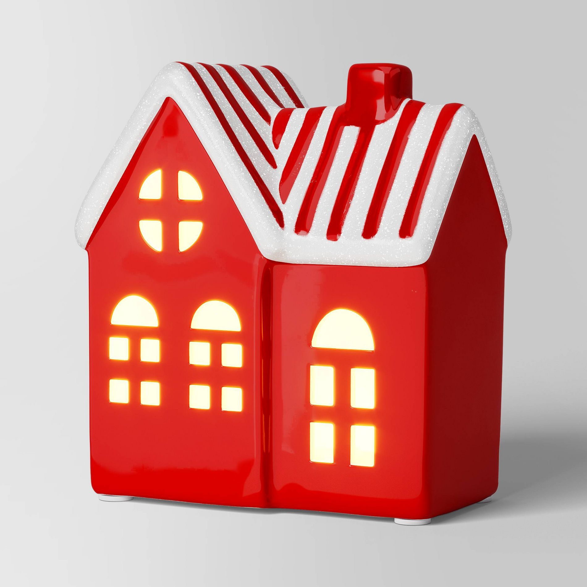 5" Christmas Lit Red Ceramic House Decor - Wondershop™