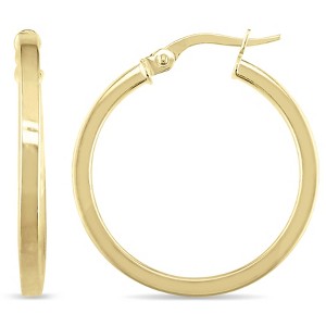 EVERLY JEWELRY | 10k Yellow Gold Flat Edge Hoop Earrings - 1 of 4