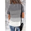 Womens Sweater Tops V Neck Short Sleeve Knit Shirt Blouse - 2 of 2