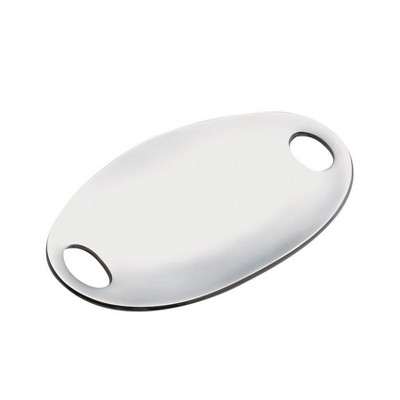 Nambe Alloy Pebble Handled 14 x 8 Inch Serving Tray