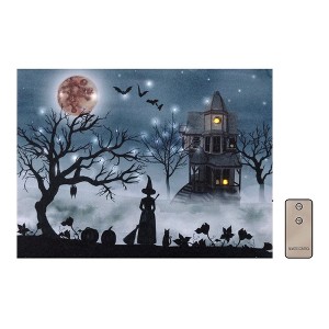 LumaBase Battery-Operated Lighted Wall Art - Halloween Night - 1 of 4