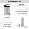 Evideco French Home Goods Bathroom Set with Bamboo Lid - Matte Metal Trash Can and Toilet Brush - 3 of 4