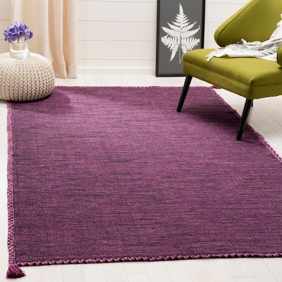 Montauk Purple and Black Handwoven Cotton Area Rug