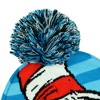 The Cat in the Hat Beanie Cuffed Jacquard Pom Beanie Hat Cap Blue - 4 of 4