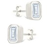 SHINE by Sterling Forever Sterling Silver Emerald Cut Bezel Set Stud Earrings - 4 of 4