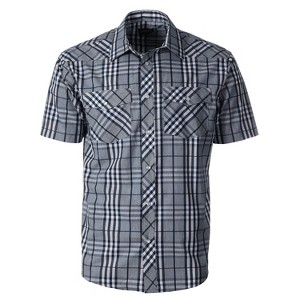 Gioberti Men's Western Cowboy Short Sleeve Shirt with Snap Buttons - 1 of 2