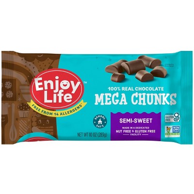 Enjoy Life Semi-Sweet Dairy Free Vegan Mega Chunk Chocolate Chips - 10oz