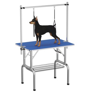 Dog Pet Grooming Table Heavy Duty Adjustable with Overhead Arm, Two Grooming Noose Mesh Tray - 1 of 4