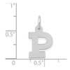 Black Bow Jewelry 14k White Gold, Amanda Collection, Small Block Style Initial P Pendant - 4 of 4