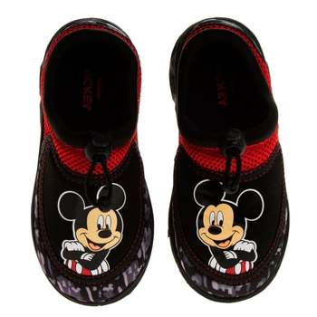 Disney Mickey Mouse Boys Water Shoes - Pool Aqua Socks for Kids- Sandals Bungee Slip On Waterproof Beach Slides Quick Dry (Toddler/Little Kid)