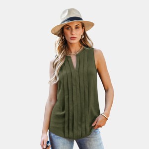 Women's Chic Olive Green Sleeveless Tunic Top -  Cupshe - 1 of 4