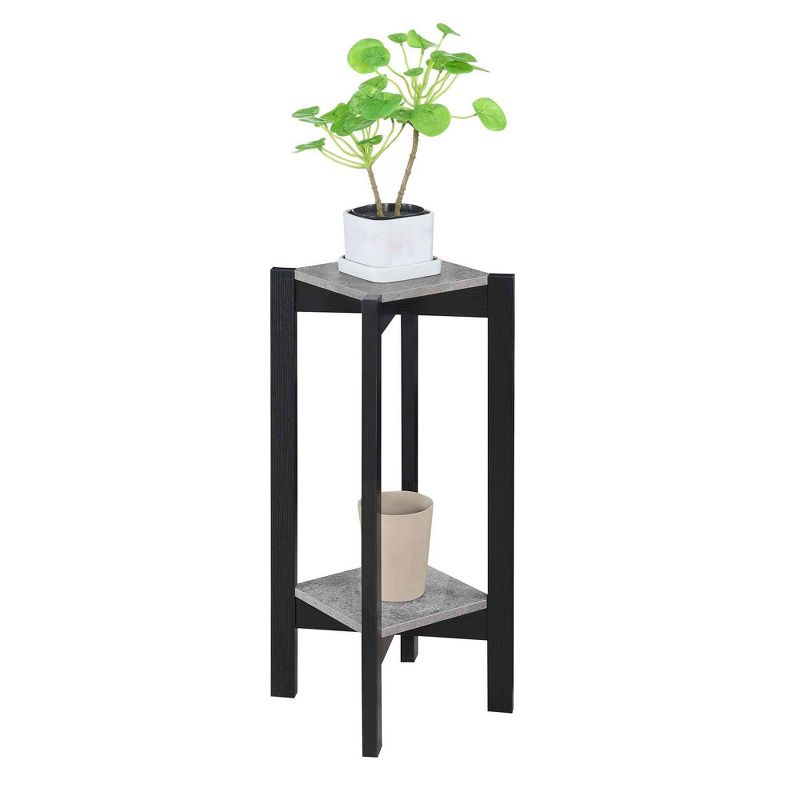 Planters and Potts Deluxe Square 2 Tier Plant Stand Faux Cement/Black - Breighton Home, 3 of 6