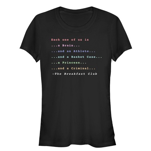 Juniors Womens The Breakfast Club Each One Of Us Stereotype T-shirt ...