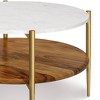 Fleetwood Coffee Table White - WyndenHall: Mid-Century Modern, Acacia Shelf, Antique Brass Frame - 4 of 4