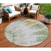 Artichoke Green And Olive Green Abstract Washable Indoor Outdoor Area Rug - 2 of 4