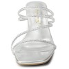 Allegra K Women's Rhinestone Strappy Square Toe Kitten Heel Slide Sandals - 2 of 4