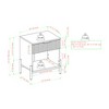 TIRAMISUBEST Contemporary Oak Nightstand with Fluted Drawer & Open Storage Cubby - 3 of 4