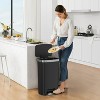 LunaLulinlk 11.9 Gallon Plastic Kitchen Step Trash Can, Black - 2 of 4